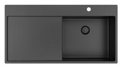 Pure.Sink Exclusivo Gun metal vask med afdrypningsområde 100x52 cm Tapwing højre PEX47100RT-61