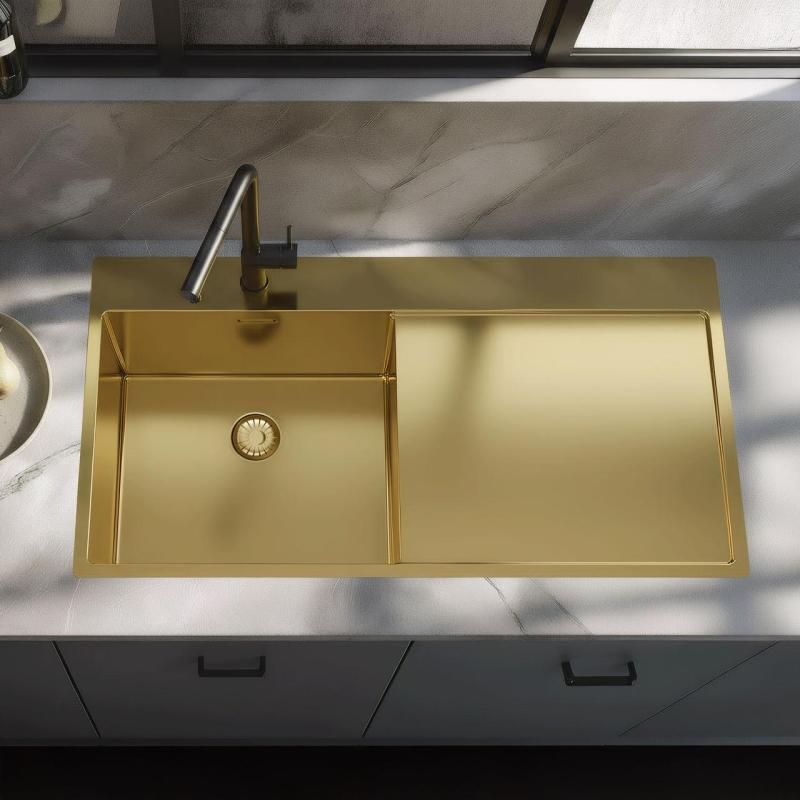 Pure.Sink Exclusivo Guldvask med afdrypningsdel 100x52 cm Tapwing venstre PEX47100LT-60