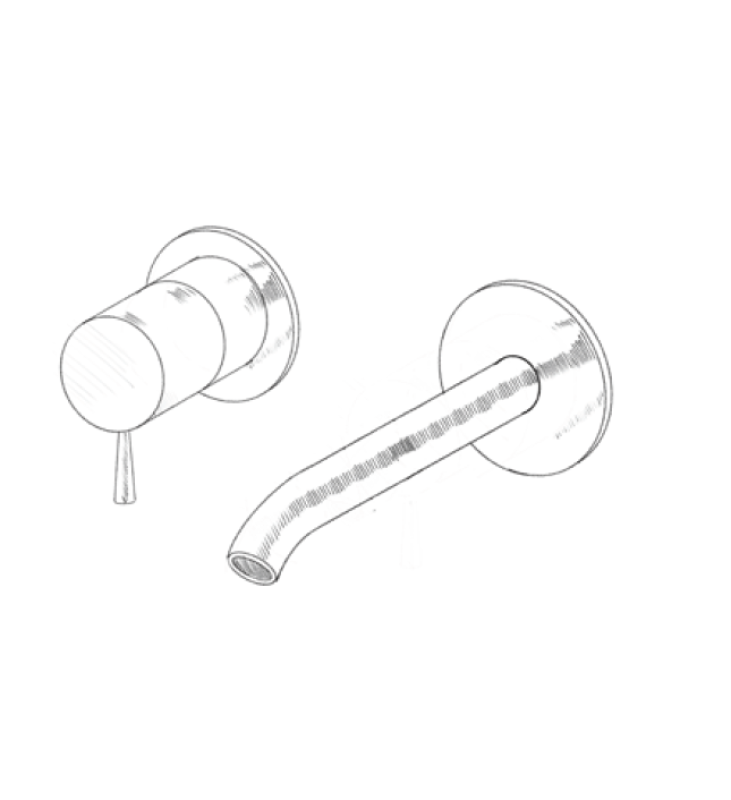 MURO TUA Vægmonteret håndvaskarmatur i krom M1.AB1.2.CR