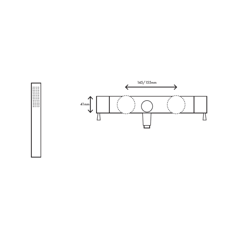 MURO TUA badekararmatur med håndbrusersæt krom M1.B2.CR