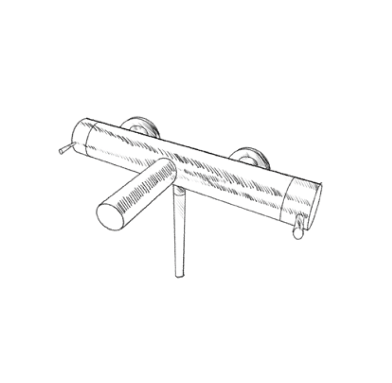 MURO TUA badekararmatur med håndbrusersæt krom M1.B2.CR