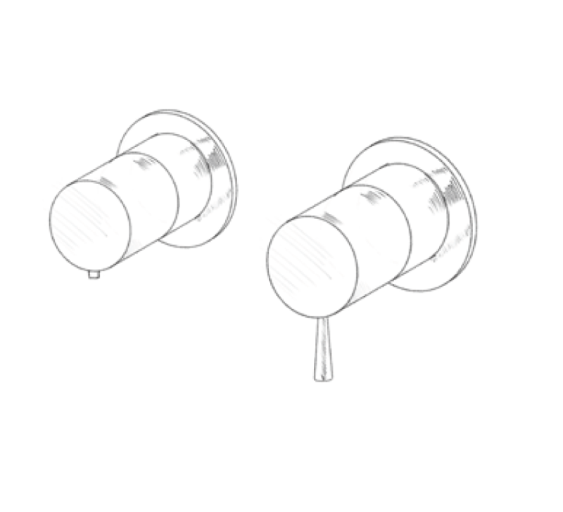 MURO TUA Indbygget brusetermostatarmatur med 2 udgange, krom M1.B32T.R.CR