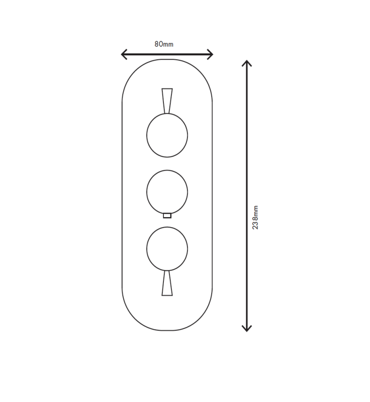 MURO TUA Vægmonteret blandebatteri med 2 stophaner, krom M1.B34.S.CR