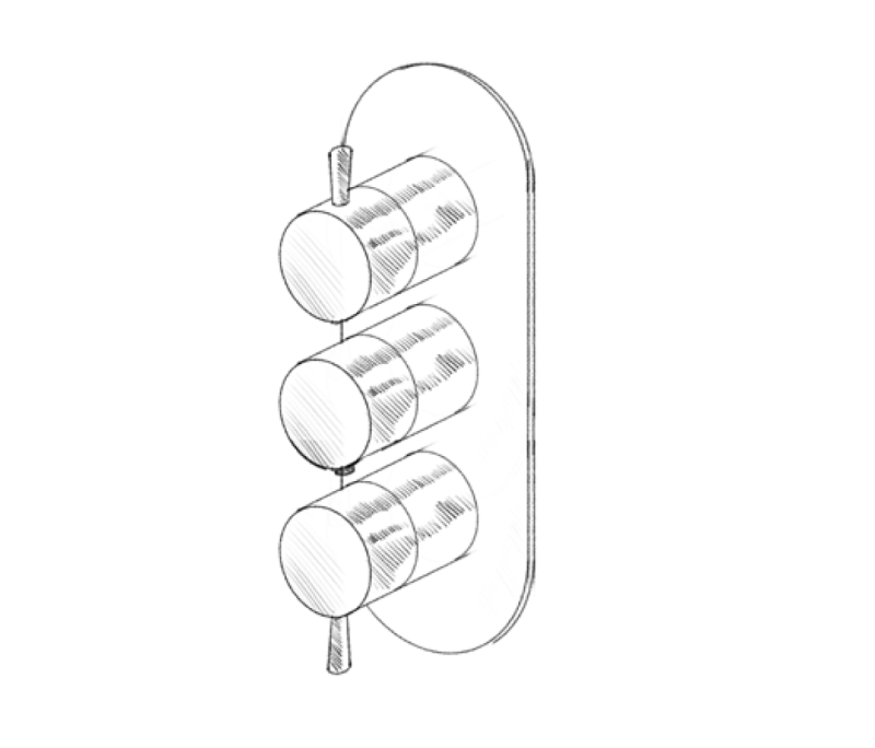MURO TUA Vægmonteret blandebatteri med 2 stophaner, krom M1.B34.S.CR