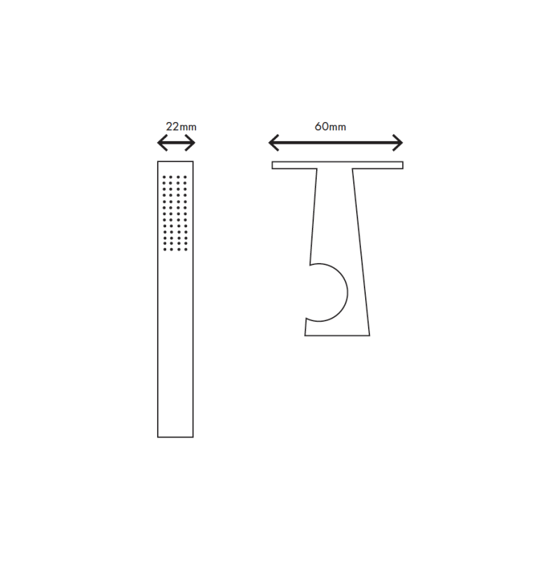 MURO TUA håndbrusersæt Slim komplet med vægmontering krom M1.BA1.S.CR
