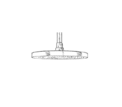 MURO TUA hovedbruser 200 mm krom M1.BA2.S.CR