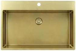 Pure.Sink Exclusivo Guldfarvet stor vask 75 x 40 cm Tapwing med hul til vandhane PEX7540T-60