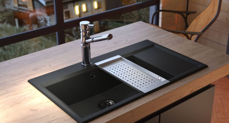 Massimo tilbehør Indsatsbakke Sort Mat 183x430x19mm