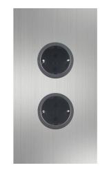 Indux Corner Energisøjle med 2 stikkontakter, jordforbundet, rustfrit stål 1208972276