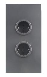 Indux Corner Energi-søjle med 2 stikkontakter Randearde Gun metal 1208972281