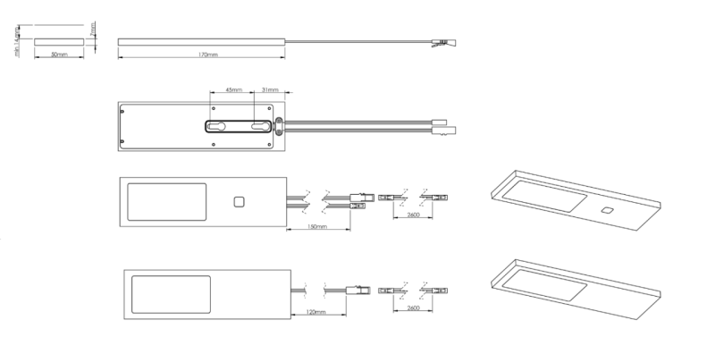 Indux Solin Køkkenmontering Multi Tone LED-sæt 4 spots x 3,6 W Sort 1208972346