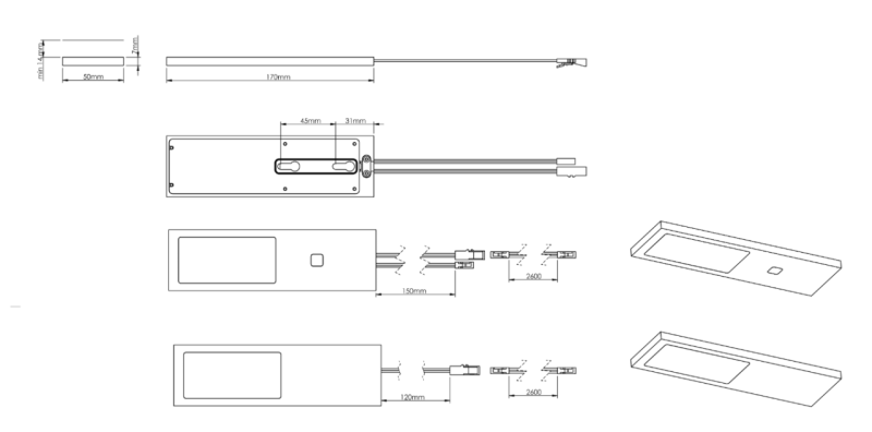 Indux Lino Køkkenmonteret LED-spot 4W Aluminium 1208972393