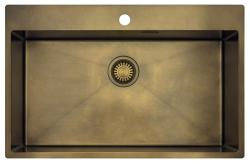 Pure.Sink Luxion Stor PVD antik bronze vask 78x50 cm Tapwing med hul til vandhane og bundrist PLX7850T-64