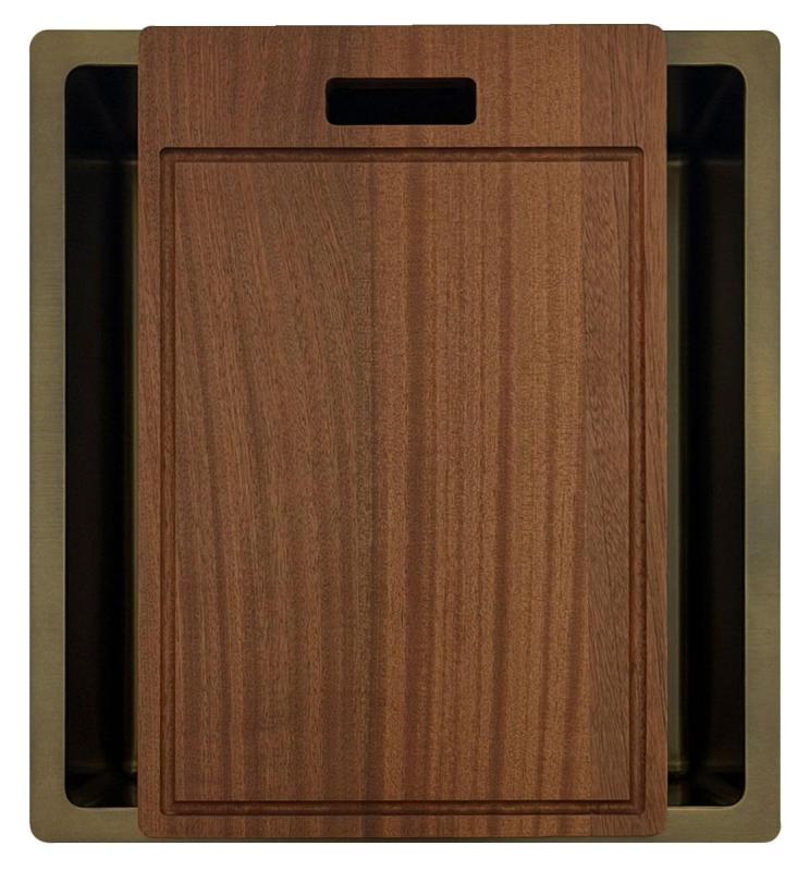 Pure.Sink Luxion PVD Antik bronze vask 36x40 cm undermontering, planmontering og påbygning  med bundhylde PLX3640-64