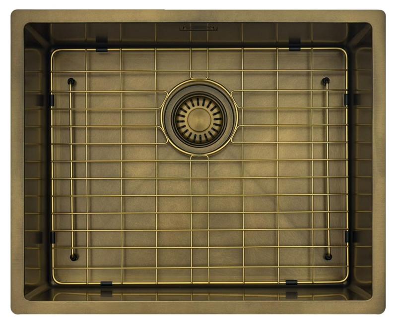 Pure.Sink Luxion PVD Antik bronze vask 50x40 cm undermontering, planmontering og påbygning med bundrist PLX5040-64