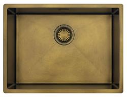 Pure.Sink Luxion PVD Antik bronze vask 55x40 cm undermontering, planmontering og påbygning  med bundrist PLX5540-64