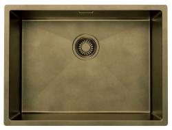 Pure.Sink Luxion PVD Antik bronze vask 55x40 cm undermontering, planmontering og påbygning  med bundrist PLX5540-64