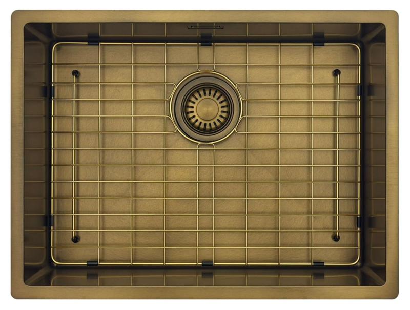 Pure.Sink Luxion PVD Antik bronze vask 55x40 cm undermontering, planmontering og påbygning  med bundrist PLX5540-64