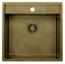 Pure.Sink Luxion PVD Antik bronze vask 51x50 cm Tapwing med hul til vandhane og bundrist PLX5150T-64