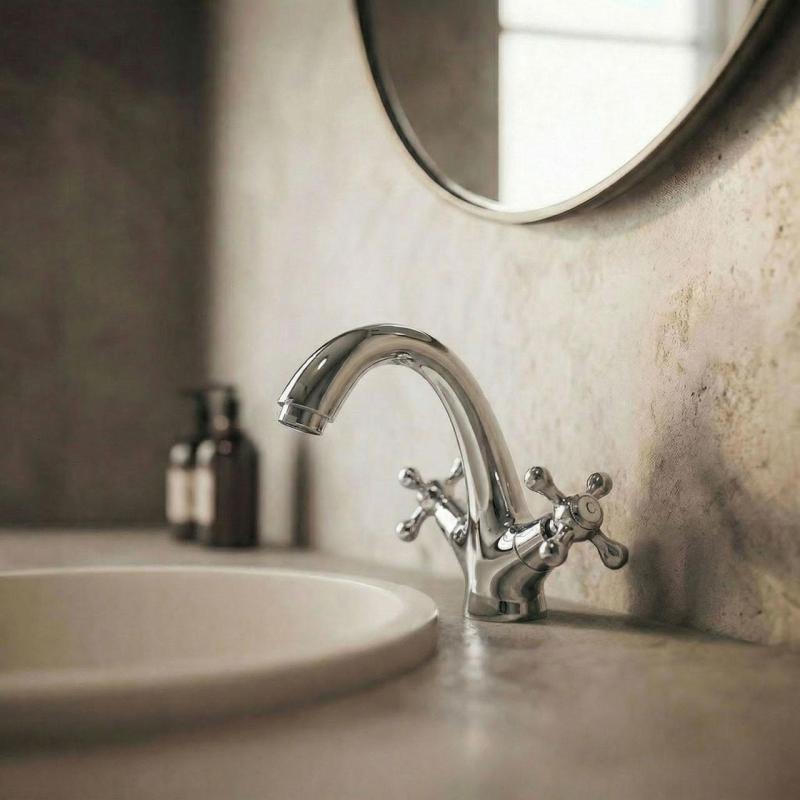 Aquanello Heritage Ascot Klassisk nostalgisk håndvaskarmatur i krom CR-4101-HA