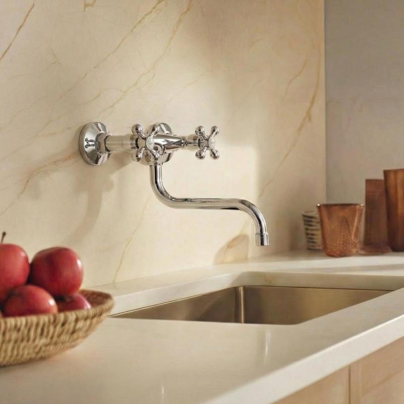 Aquanello Heritage Ascot Klassisk køkkenvægarmatur i krom CR-4111-HA