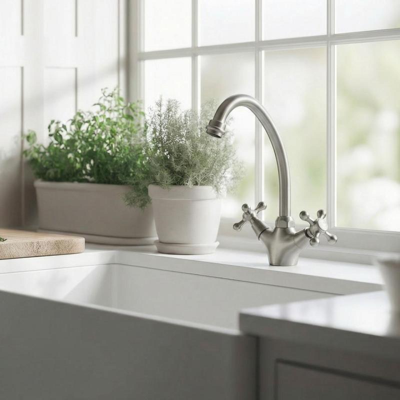 Aquanello Heritage Ascot Klassisk køkken Nostalgisk køkkenarmatur Rustfrit stål NB-4004-HA