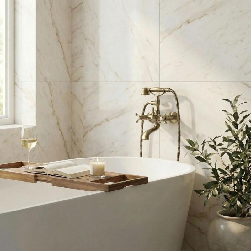 Aquanello Heritage Ascot Klassisk påbygget badekararmatur med stjerneknapper i bronze, inklusive håndbruser BN-3002-HA