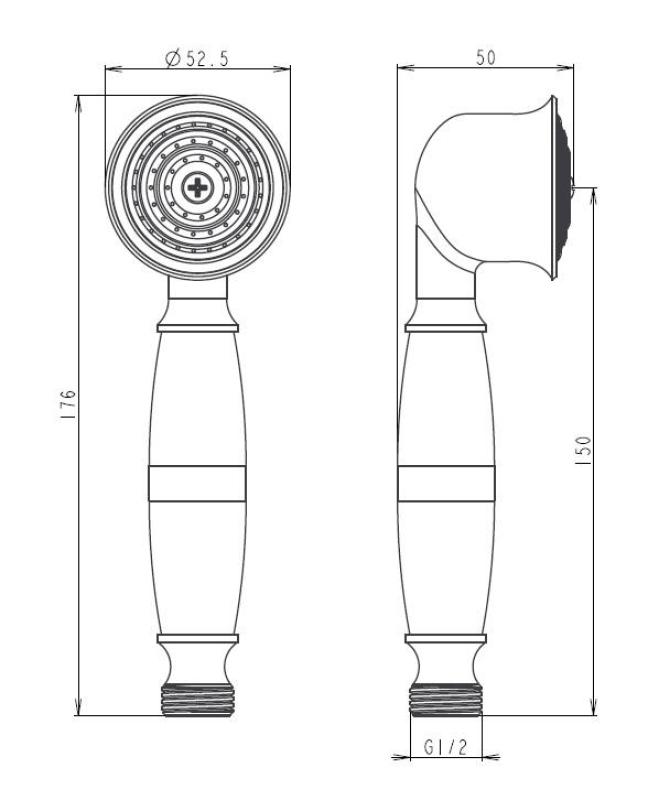 Aquanello Heritage Collection Klassisk håndbruser i krom CR-9001-HC