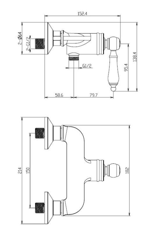 Aquanello Heritage Manor Klassisk brusebatteri i rustfrit stål NB-2001-HM