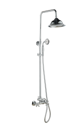 Aquanello Heritage Ascot Klassisk brusesæt, påbygget brusehoved, krom CR-2003-HA