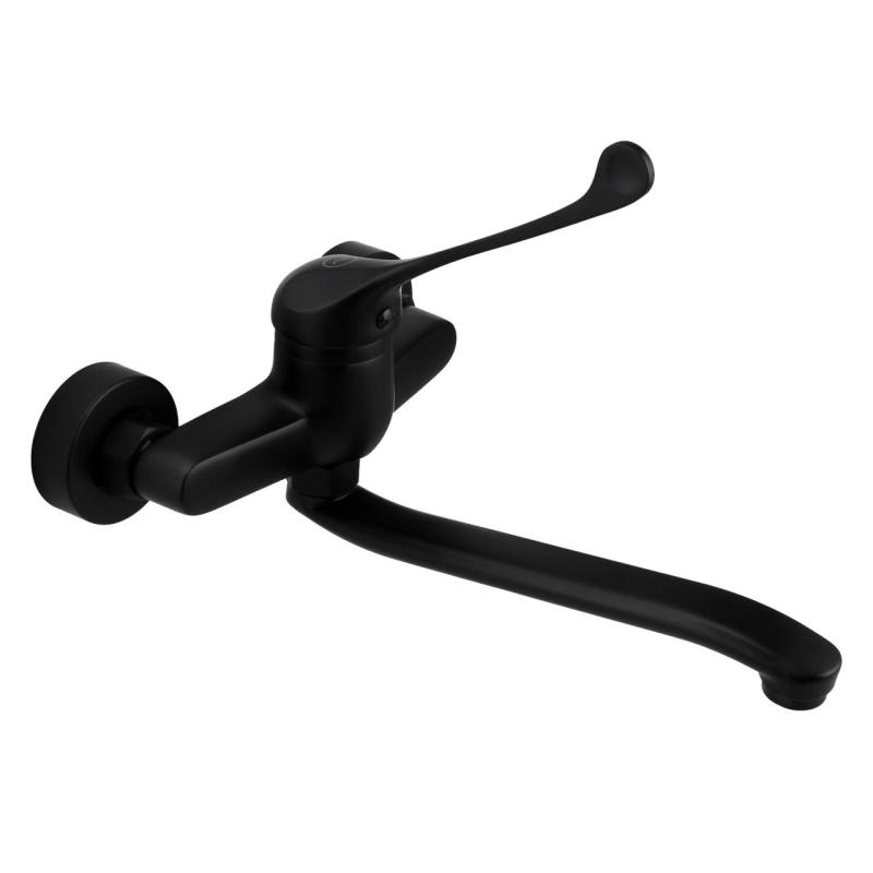 Aquanello Medic Køkkenvægkran med lang håndtag Sort BL-1005-MD