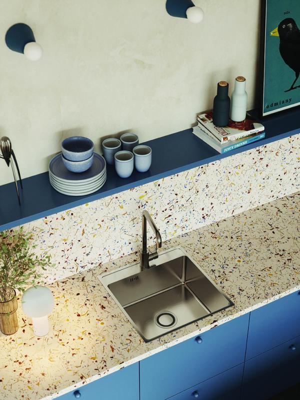 Aquadesign Plana Rustfrit stål overflademonteret vask 48 x 49 cm med hul til vandhane, inklusive vandlås og Clickclack-afløbsprop 1208972559