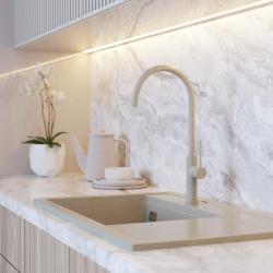 Graniteland Vira Slim Køkkenarmatur i beige med drejelig tud 1208972622