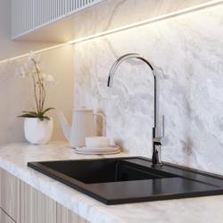 Graniteland Vira Slim Køkkenarmatur i krom med drejelig tud 1208972625