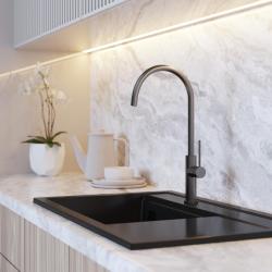 Graniteland Vira Slim Køkkenarmatur i gun metal med drejelig tud 1208972627