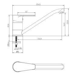 Aquanello Casa Lav køkkenarmatur med et greb, sort BL-1203-CS
