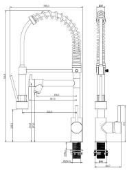 Aquanello Gastro Køkkenarmatur med professionel sprøjtefunktion, krom CR-4402-GT