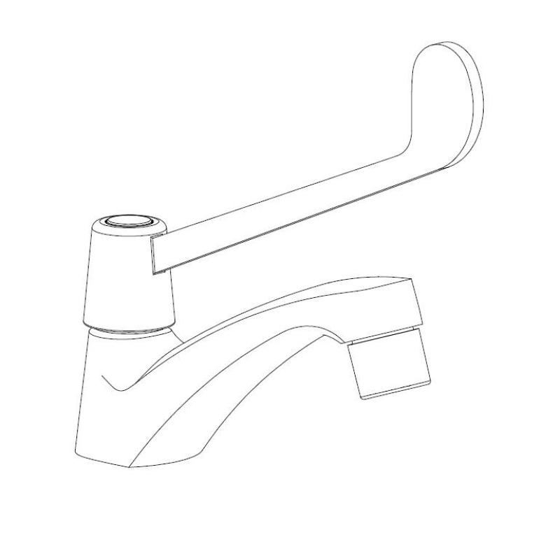 Aquanello Medic Koldtvandshane med lang håndtag, krom CR-1101-MD