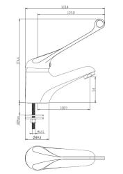 Aquanello Medic Håndvaskarmatur med ekstra lang håndtag, krom CR-1103-MD