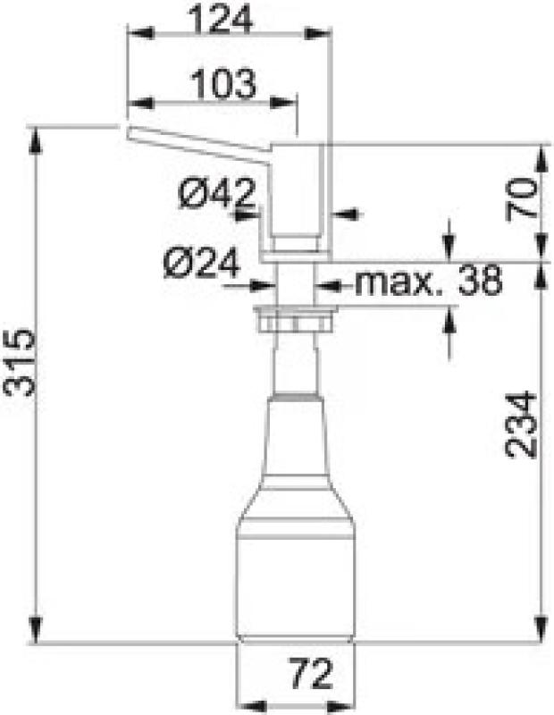 Franke Indbygget Sæbedispenser Firenze rustfrit stål 119.0081.210