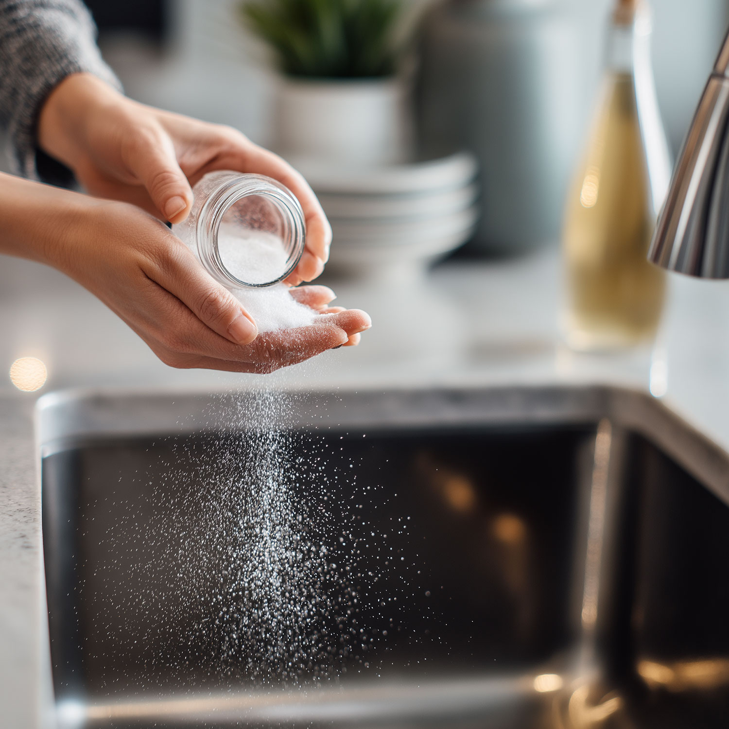 Kraften i bagepulver og eddike: Et simpelt trick til rengøring af vasken